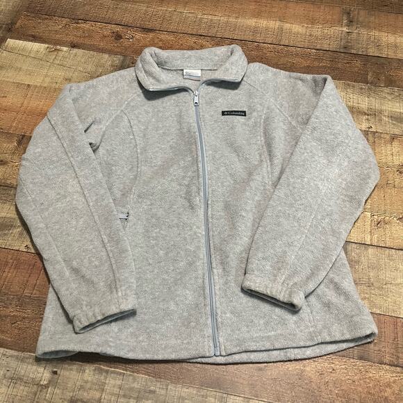 Columbia | Women's Gray Warm Fleece Zipped Pockets Full Zip Jacket Sz L - Picture 1 of 3